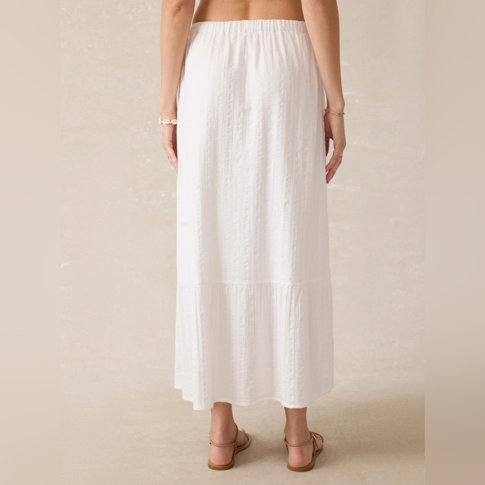 Faherty White Maxi Skirt with Drawstring Waist - Picture 3 of 5